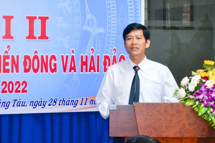 Đ/c Dương Thế Nam, Chủ tịch Công đoàn VMS-South phát biểu chỉ đạo tại Hội nghị