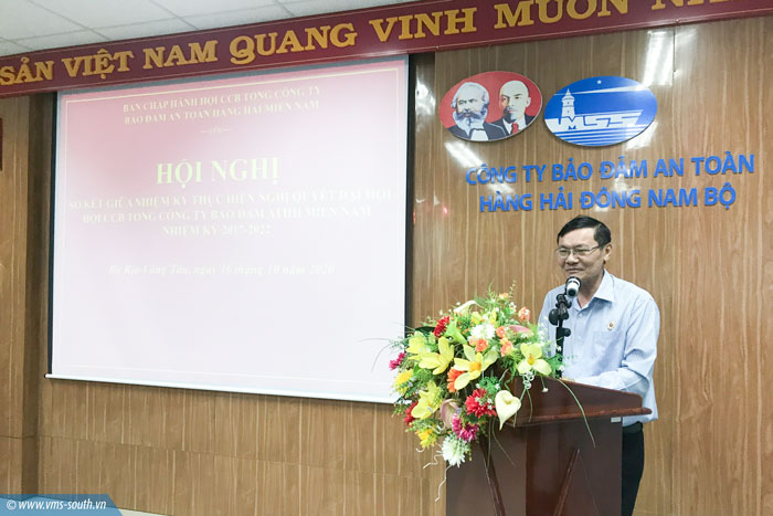 Đồng chí Nguyễn Đình Tiếp – Phó Chủ tịch Hội Cựu chiến binh tỉnh Bà Rịa-Vũng Tàu phát biểu tại Hội nghị